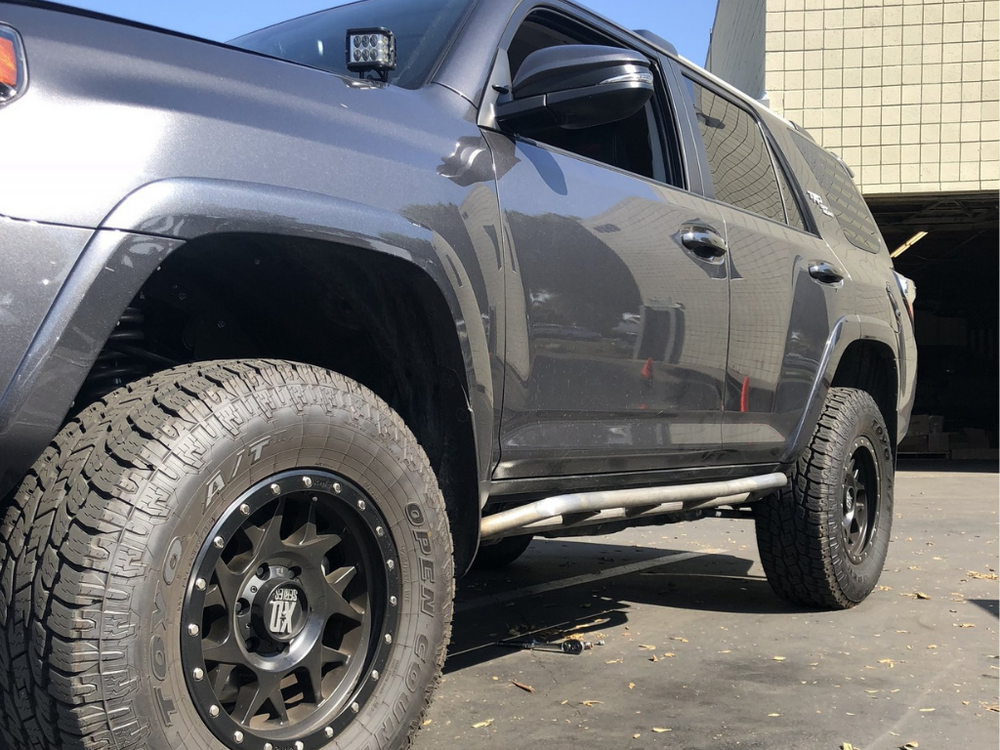 Cali Raised LED Rock Sliders 20 Degree Bolt On For Toyota 4Runner 2014-2020