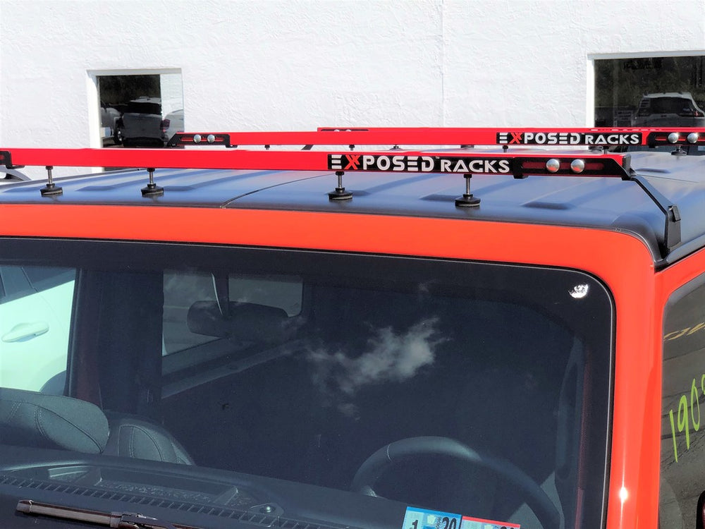 Click-In Crossbars by SMS Auto Parts Red Variant for Jeep Wrangler