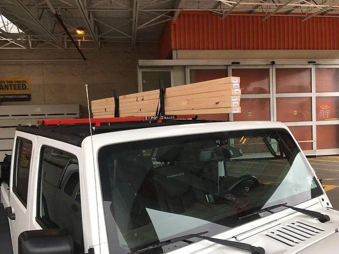 Exposed Racks 9704 Red Click-In Soft Top Roof Rack For Jeep Wrangler JKU