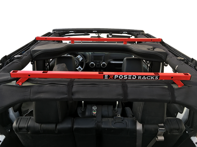 Exposed Racks 9704 Red Click-In Soft Top Roof Rack For Jeep Wrangler JKU