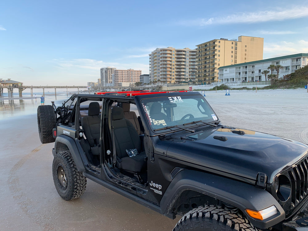 Click In Red Crossbar for Jeep Wrangler JLU Soft Top