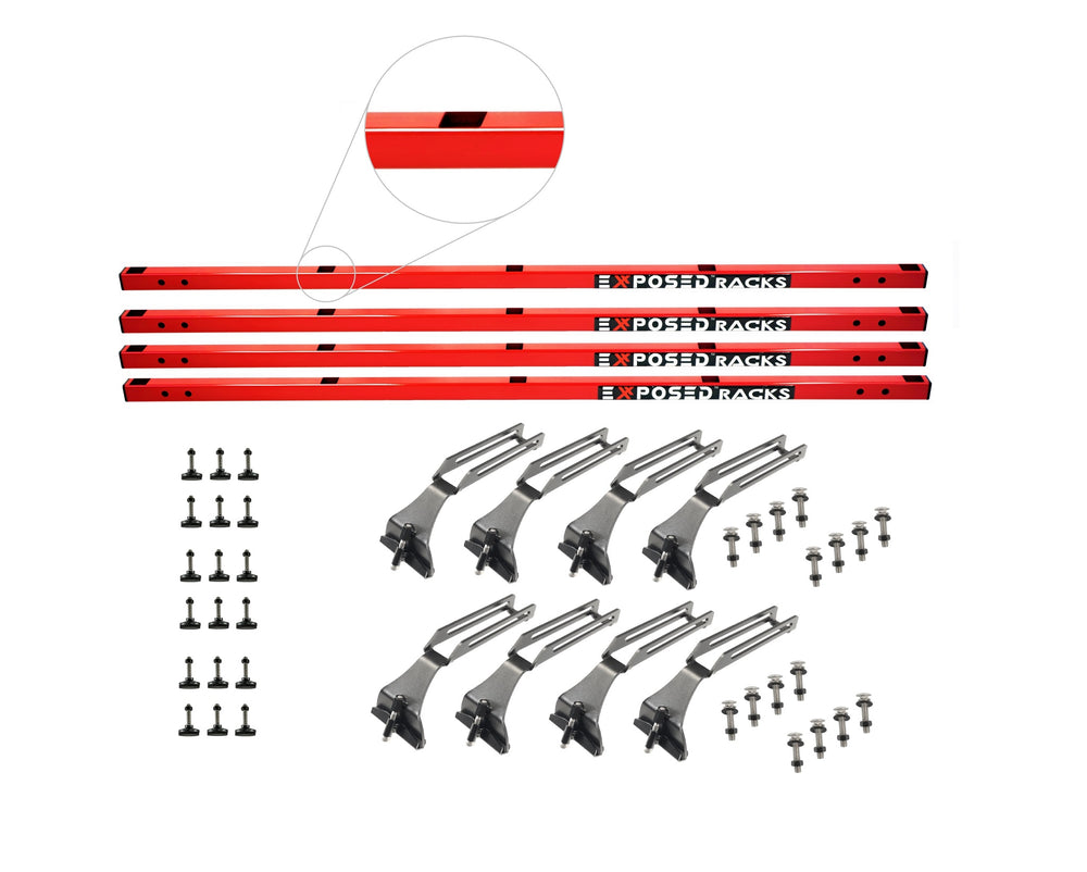 SMS Auto Parts 4-Piece Red Crossbar for Jeep Wrangler JLU 4-Door 2018-2022 Inclusions