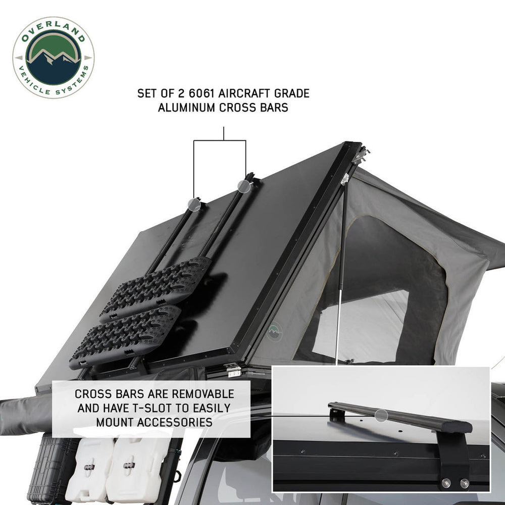 Crossbars On Top Of The Overland Vehicle Systems Sidewinder Aluminum Side Opening RTT 