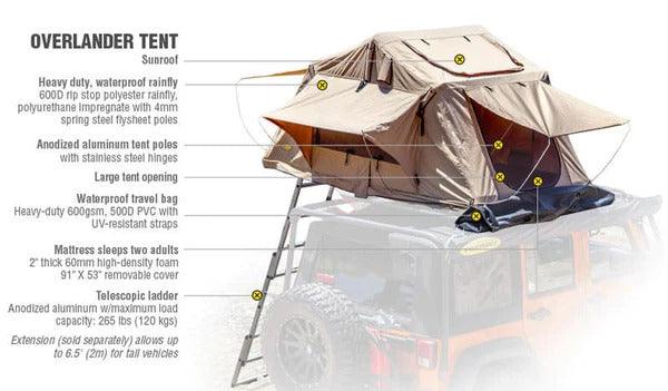 Smittybilt Overlander roof top tent specifications