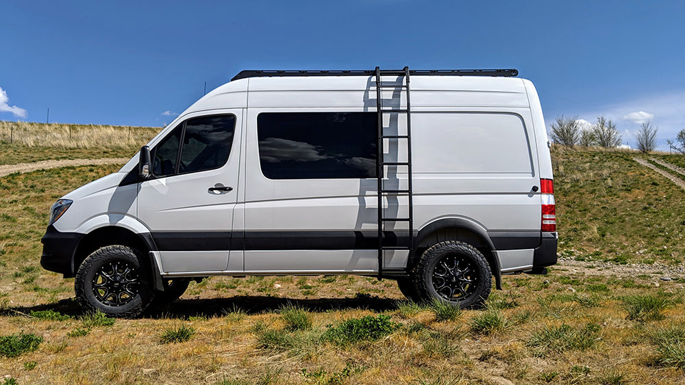 Prinsu Sprinter Van Ladder Side View on car