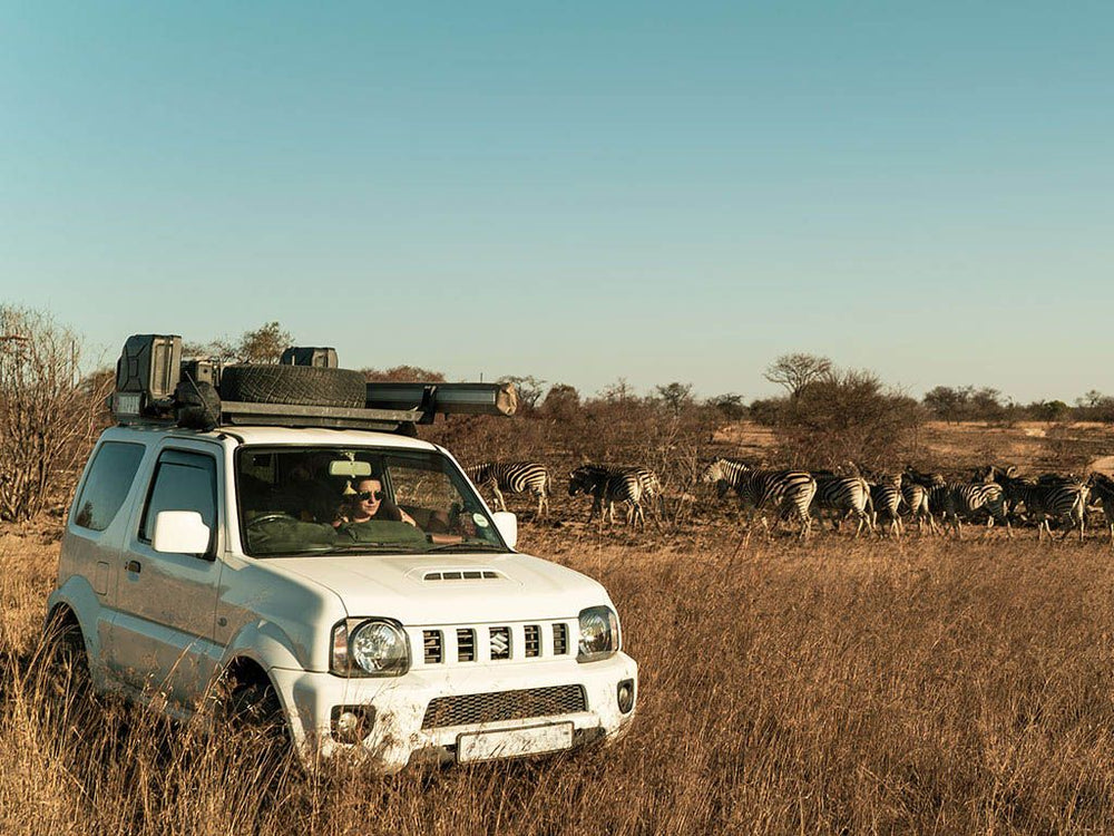 Testing Slimline II Roof Rack Kit by Front Runner for Suzuki Jimny