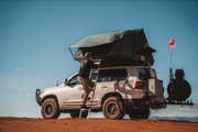 Eezi-Awn Sword Hardshell Rooftop Tent Left Driver Deploy