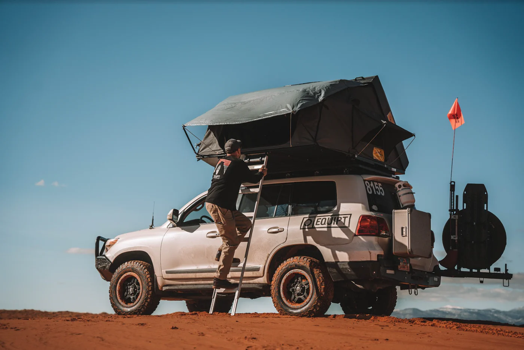 eezi awn tent Eezi-Awn Sword Hardshell Rooftop Tent Left Driver Deploy