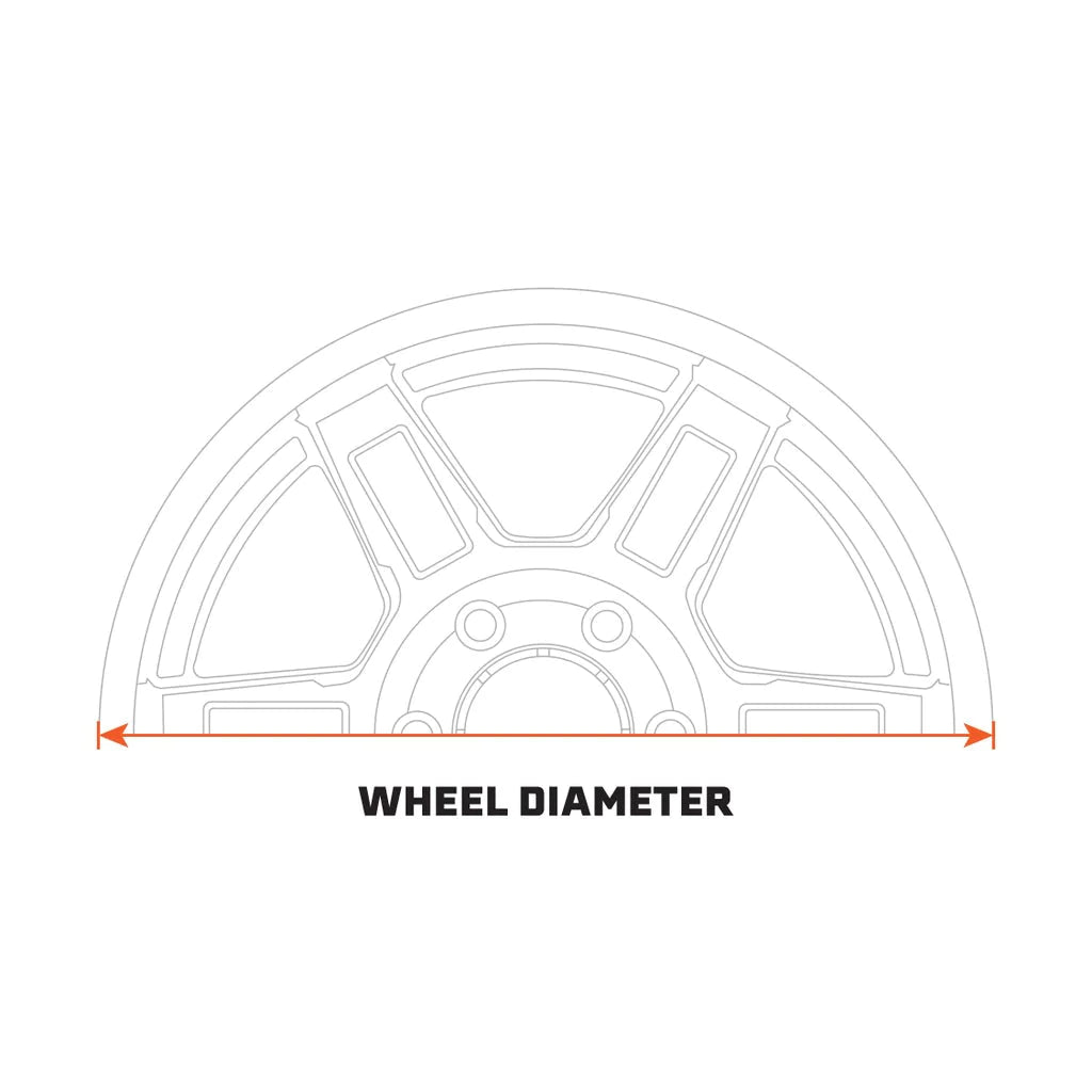 Wheel Diameter Of The Tuff Stuff Overland Ascend Wheel 17x8.5 Gloss Back