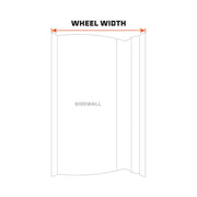 Wheel Width Of The Tuff Stuff Overland Ascend Wheel 17x8.5 Gloss Back