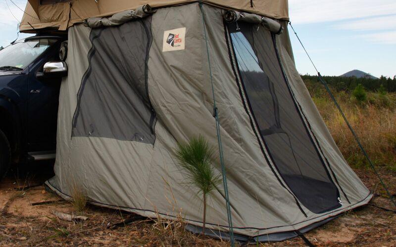 back view of annex for rooftop tent by tom