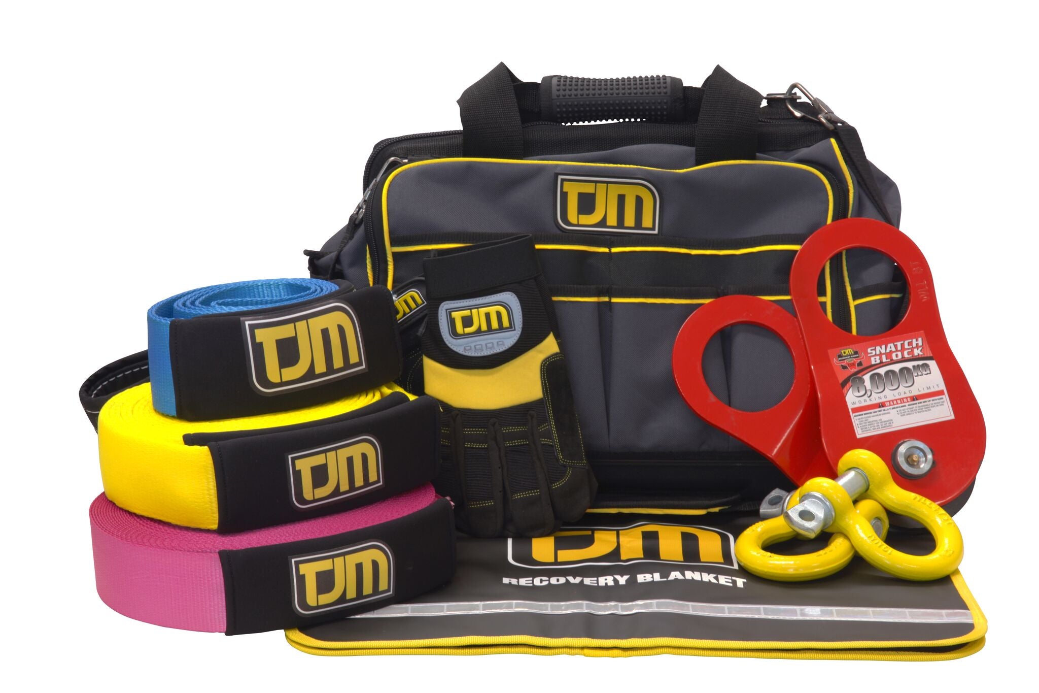 Large Recovery Kit - Includes Bow Shackles, Snatch Strap & More - by TJM