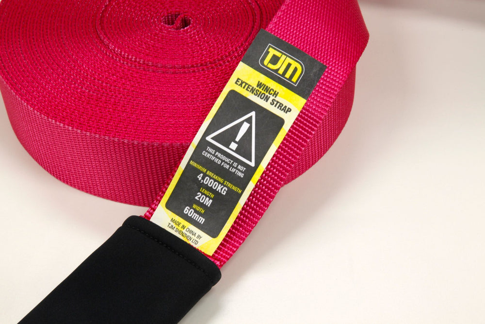 20 meter long or 66 feet long winch extension strap by tjm