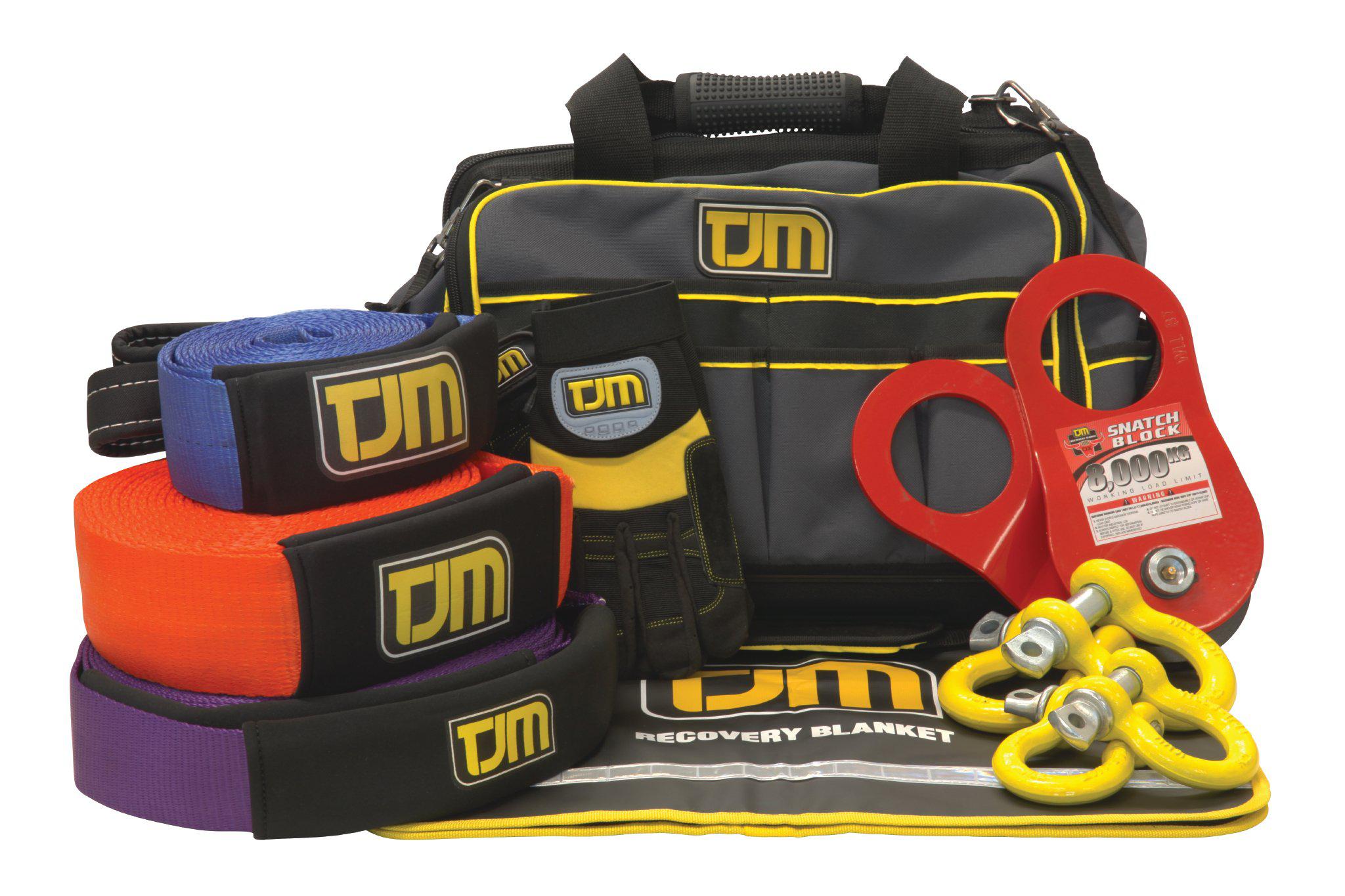 Heavy Duty Recovery Kit - Includes Straps, Bag, Gloves & More - by TJM