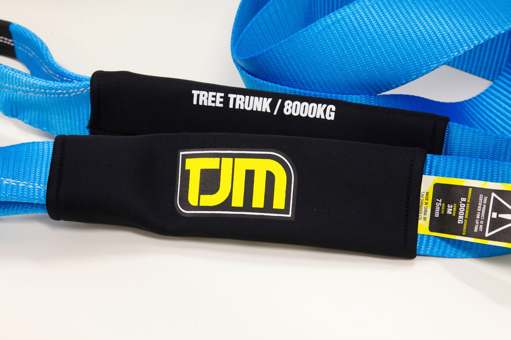 tjm tree truck strap with neoprene protector
