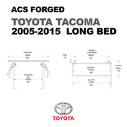 Dimensions of the Leitner Designs FORGED Active Cargo System For Toyota Tacoma 2005-2015 long bed