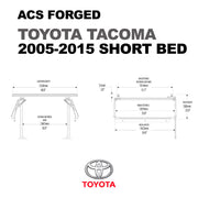 Dimensions of the Leitner Designs FORGED Active Cargo System For Toyota Tacoma 2005-2015 short bed