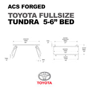 Dimensions of the Leitner Designs FORGED Active Cargo System For Toyota full size Tundra 5-6" bed
