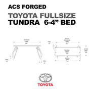 Dims of the Leitner Designs FORGED Active Cargo System For Toyota full size Tundra 6-4" bed