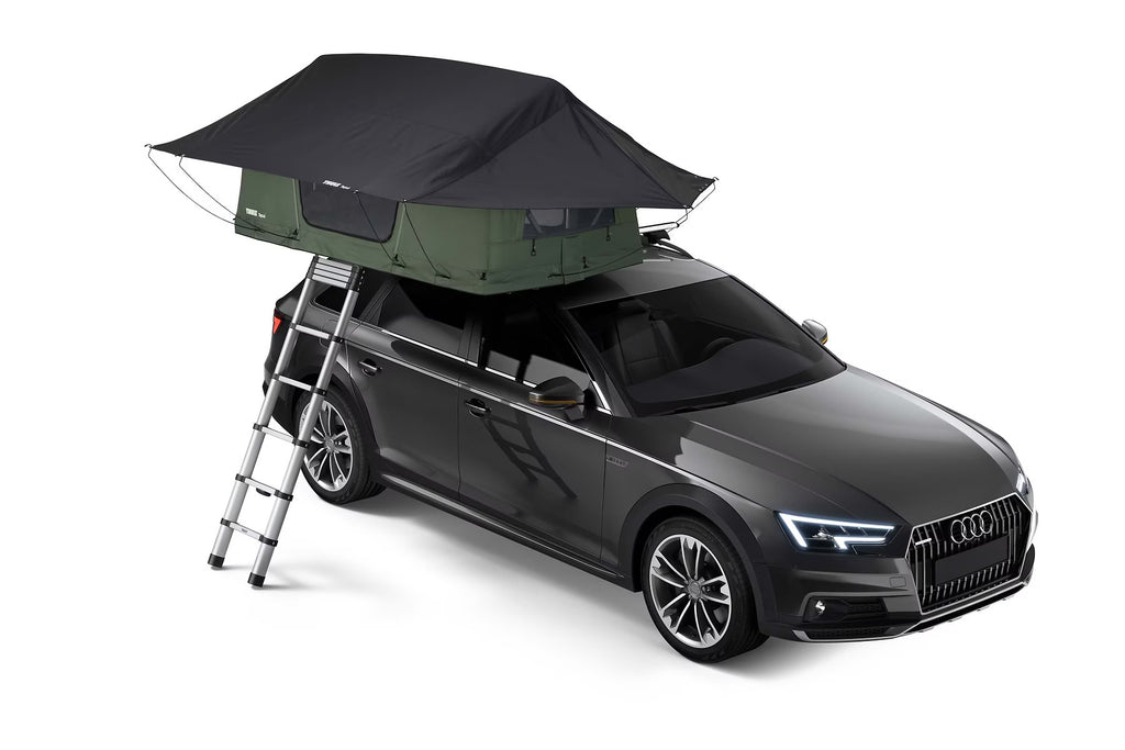 Thule 2-Person Roof Top Tent Agave Green Mounted On An Audi