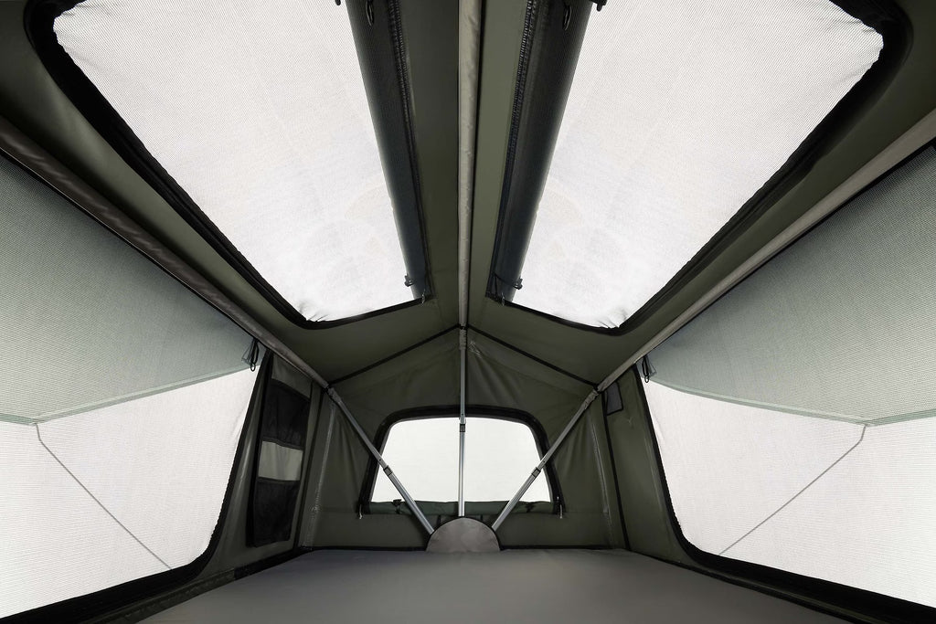 Inside Of The Thule 2-Person Roof Top Tent Agave Green