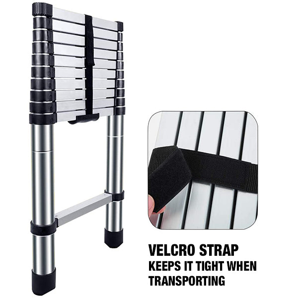 Easy Storage and Space Saving Universal Fit Telescoping 9-Feet Ladder by BadAss Tents