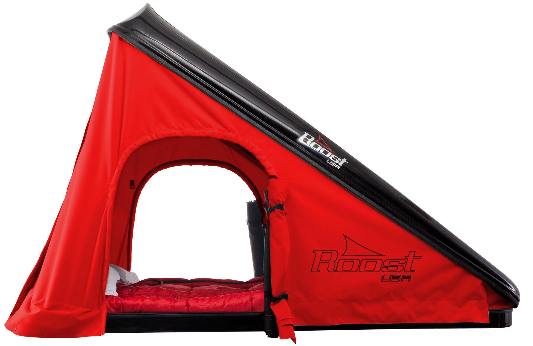 Roost Explorer Hardshell Roof Top Tent Black Shell Red Fabric