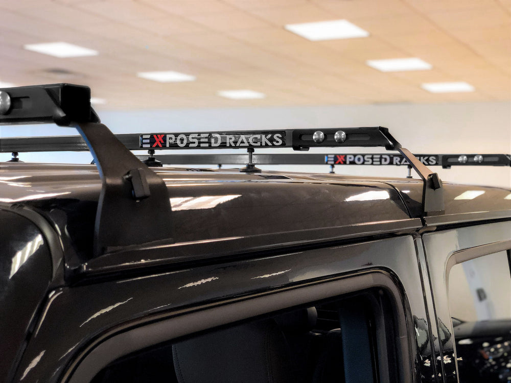 Three-Piece Click-In Crossbars for Jeep Wrangler SMS Auto Parts on Wrangler JLU 4-Door