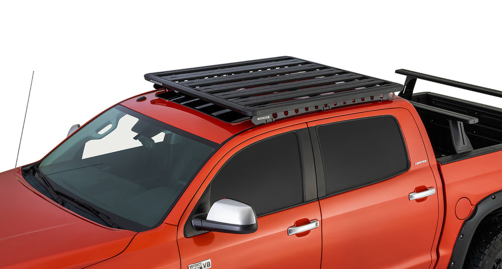 Closer view of the pionerr platform roof  rack for toyota tundra
