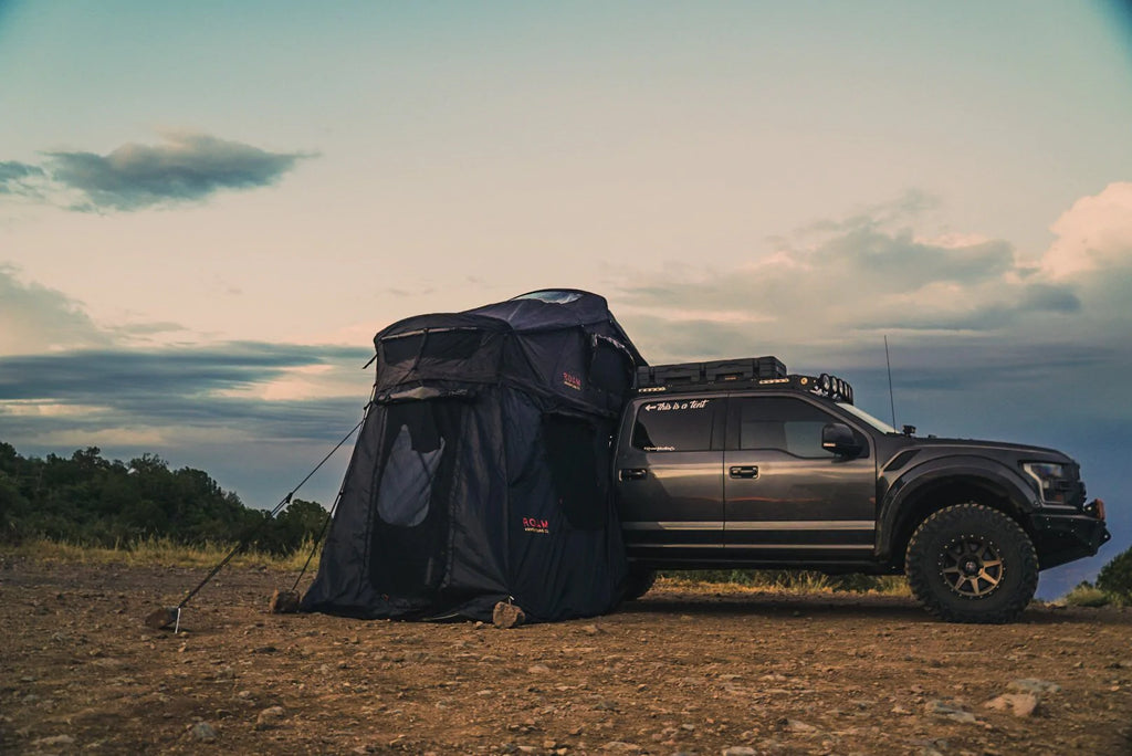 ROAM-Vagabond-rooftop-tent-unpacked-side-view