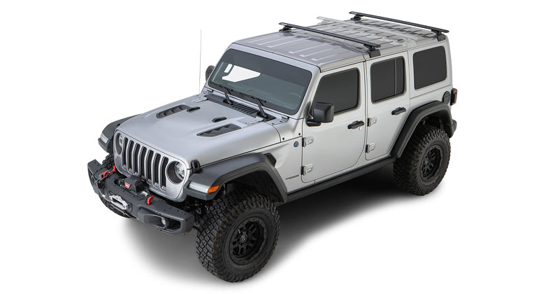 Vortex RCL 2 Bar Rhino-Rack Backbone Roof Rack Black for the JEEP Wrangler