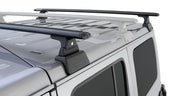 Vortex RLT600 Black 2 Bar Rhino-Rack Backbone Roof Rack Side View