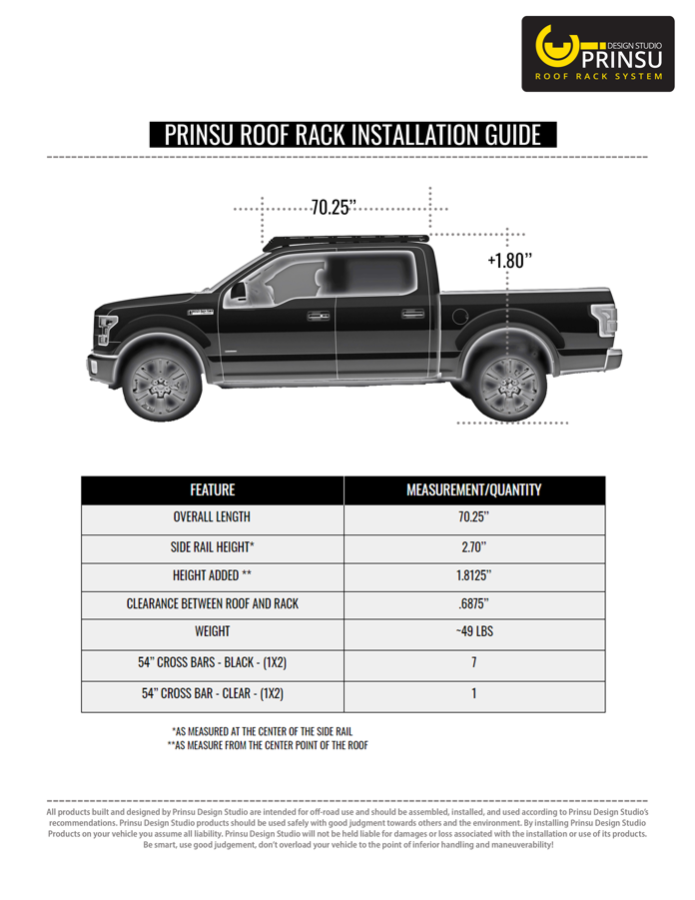 Prinsu Roof Rack For Ford Raptor 2015 2018 Off Road Tents