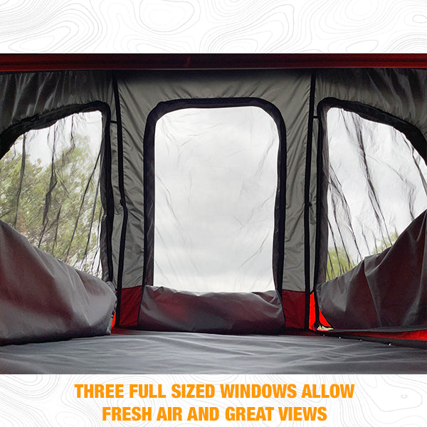 inside view of the BadAss Tents Rugged 2 Person Roof Top Tent