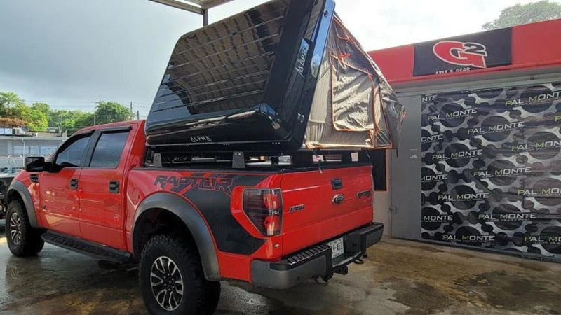 Side View Of The Mounted RTT On BillieBars Bed Bars For Ford F150