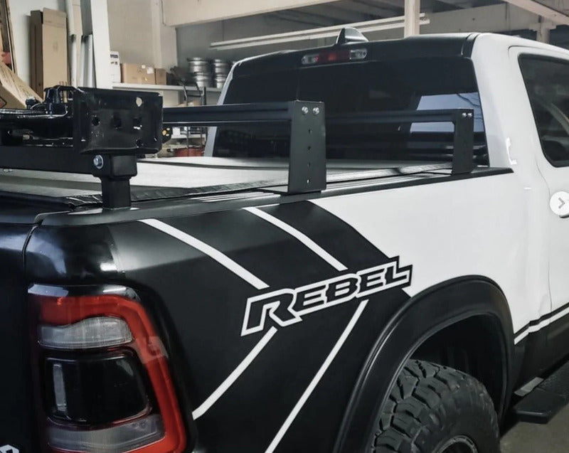 Close Up View Of The BillieBars Bed Bars For Dodge RAM