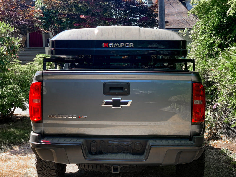 Side View Of The BillieBars Bed Bars With A Packed Up RTT