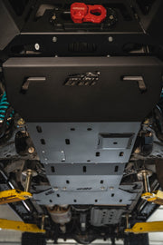 Nissan Frontier Full Skid Plate Attached To A Car