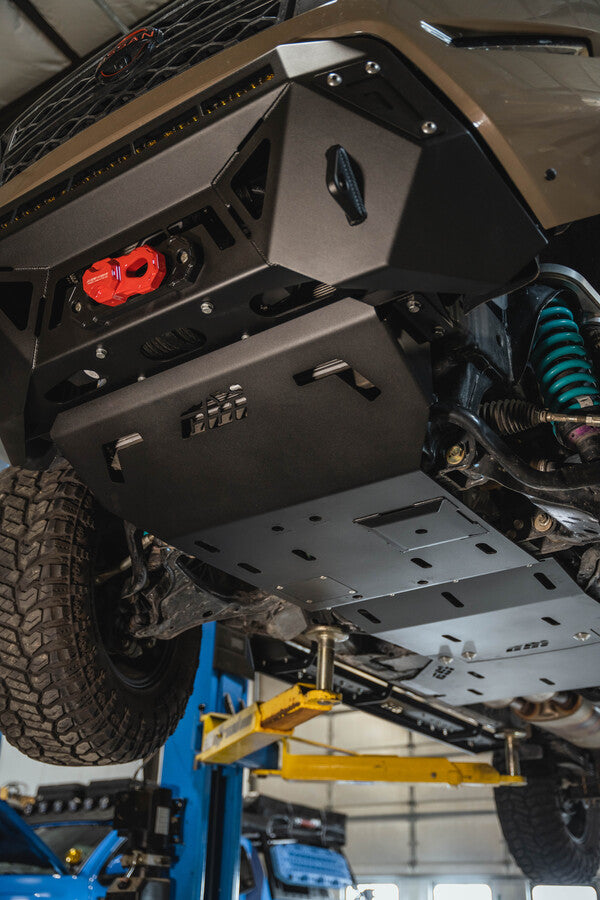 Installed CBI Nissan Frontier Full Overland Skid Plate