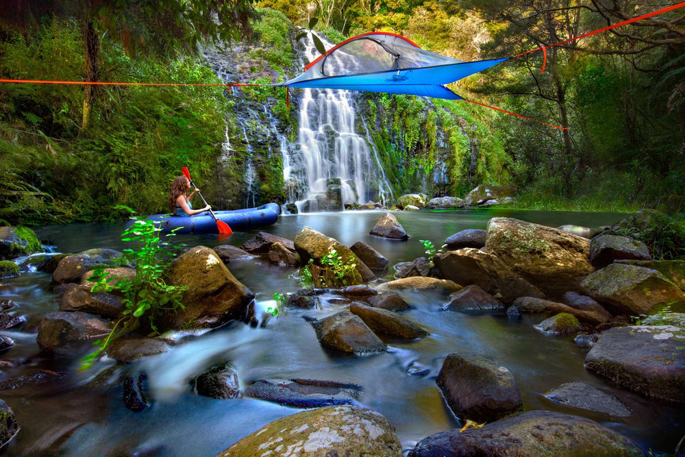 camping on top of a river with Flite+ 2 Person Tree Tent - 10 Min Set Up - Lightweight - by Tentsile