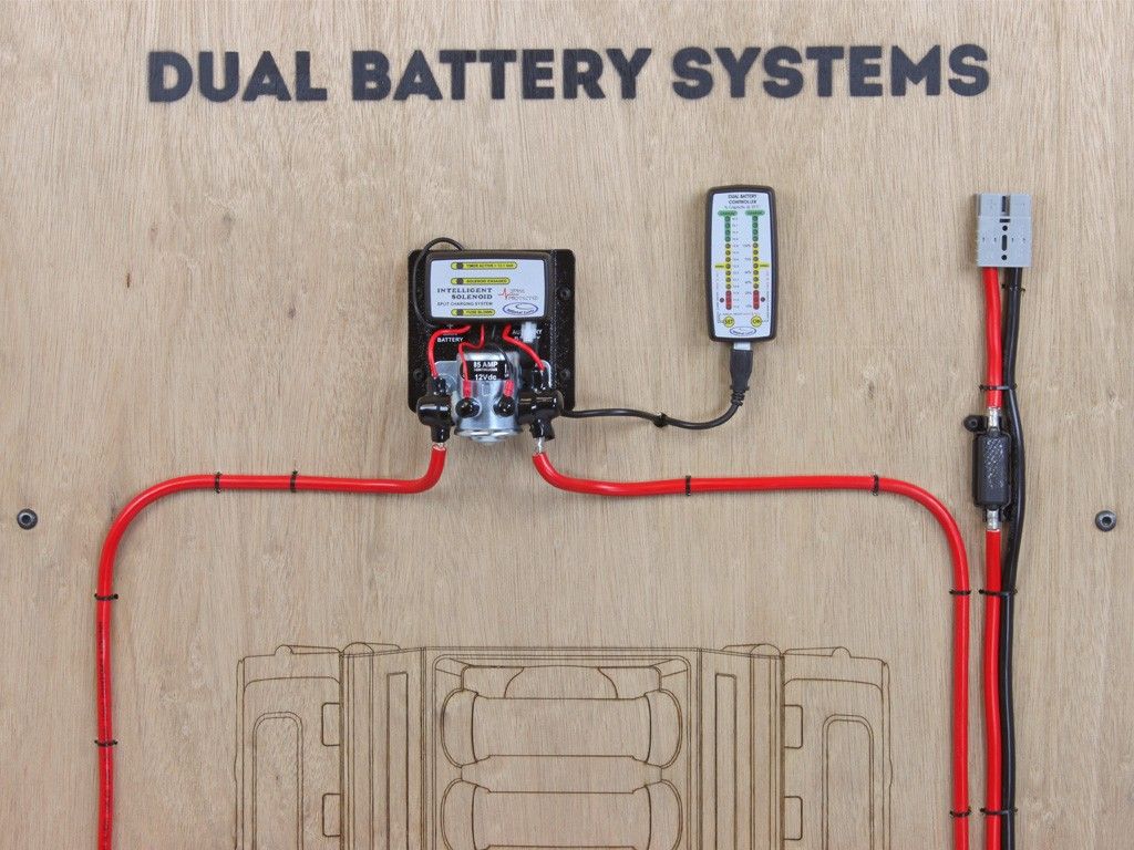 Dual Battery System supported by Universal Bracket for 70A Battery by Front Runner