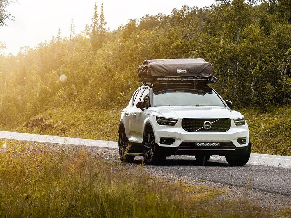 Front Runner Roof Top Tent Packed Up On A Roof Rack Of A Volvo