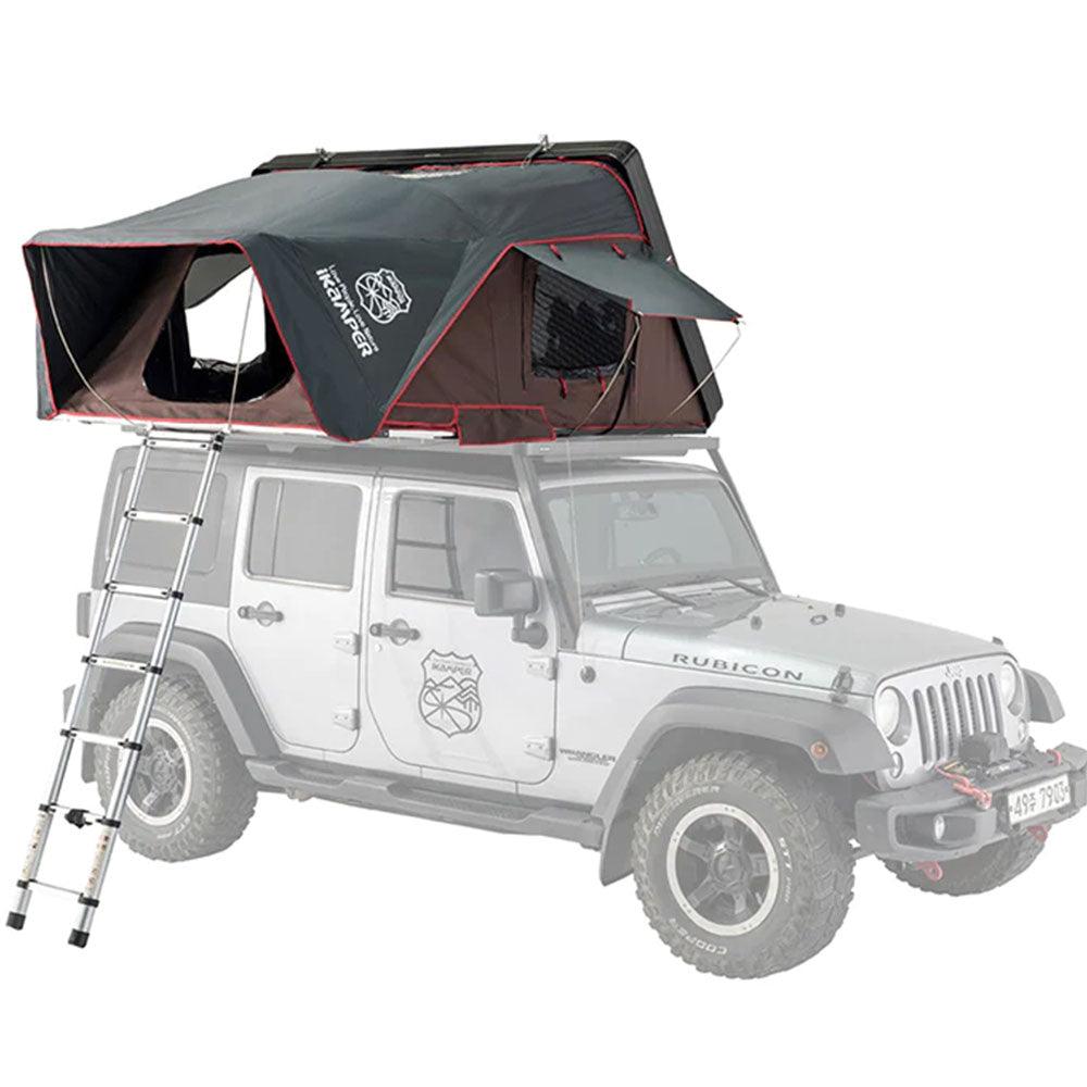 iKamper Skycamp 2.0 Roof Top Tent On top Of Jeep Wrangler With Front Runner Rack