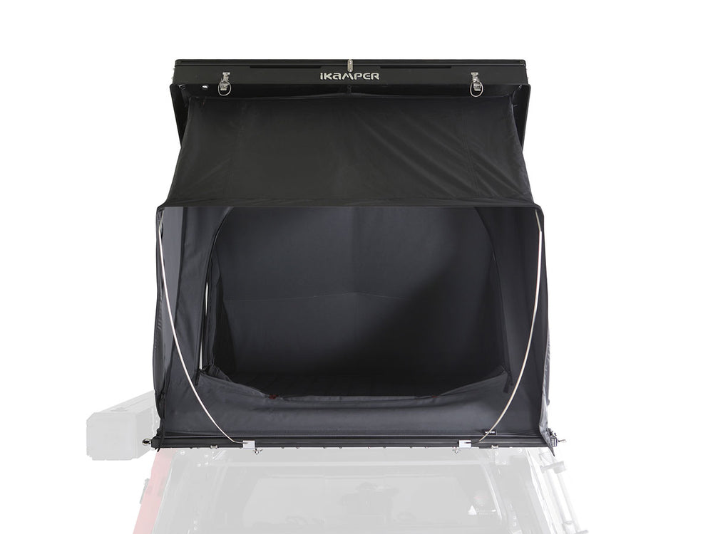 ikamper bdv duo hard shell roof top tent rear open view