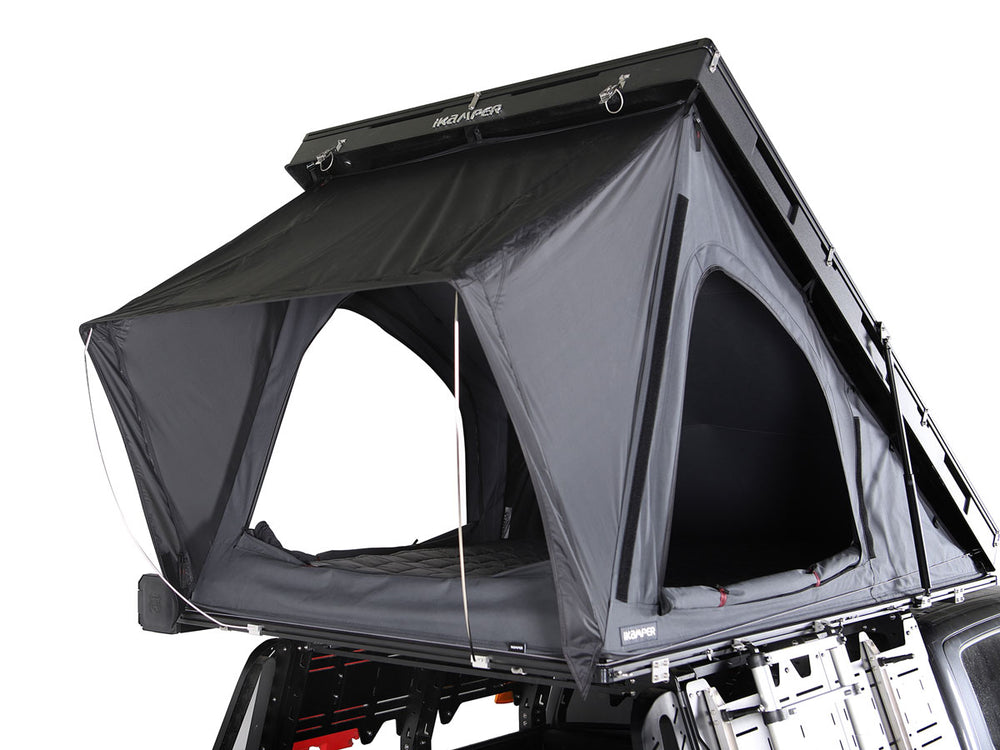 ikamper bdv duo roof top tent with rainfly open
