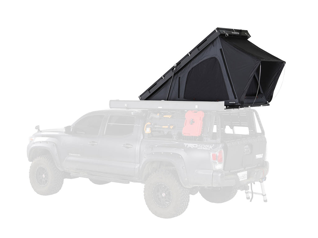 ikamper bdv solo roof top tent with awning next to it