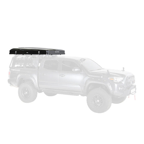 iKamper Skycamp 3.0 2X Closed Sitting On A Bed Rack