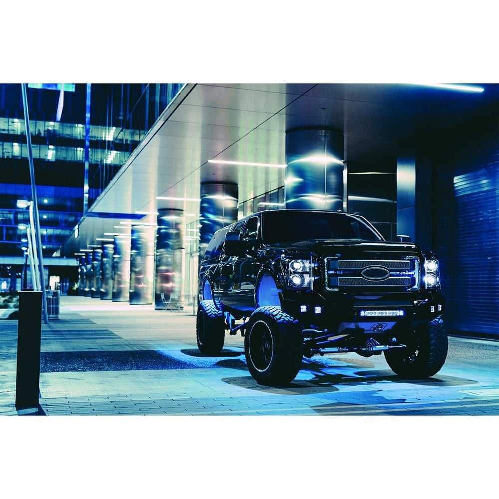 Vehicle with the blue radiance backlight