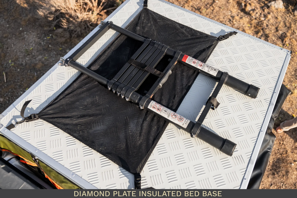 roam vagabond roof top tent diamond plate aluminum base