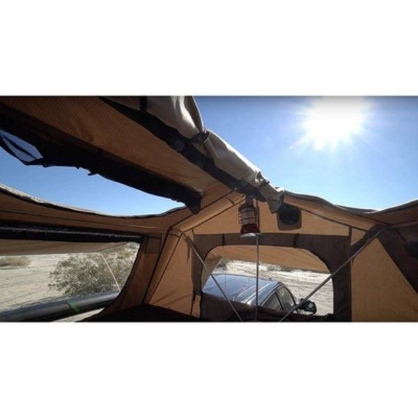 view of the sky windows of the smittybilt 2883 roof top tent